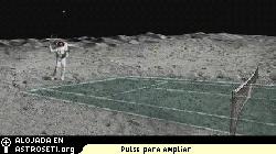 <a href= http://science.nasa.gov/headlines/y2005/images/moontennis/moonserve_strip.jpg target=_blank>Un concepto artstico</a> del tenis en la Luna. 
<i>Crdito: Paula Vargas y Terry Longbottom de NASA/JSC. </i>
[<a href=http://science.nasa.gov/headlines/y2005/images/moontennis/3160btopspinonmoon.mov target=_blank>video</a>]
