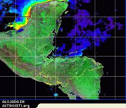 Imagen de Amrica Central tomada el 26 de septiembre de 2005 por el satlite Aqua-MODIS. 
[<a href=http://servir.nsstc.nasa.gov/blooms.html target=_blank>Ms informacin</a>]
