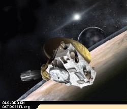 <a href=" http://www.planetary.org/image/new_horizons_Encounter_01_lg.jpg">Click para ampliar</A>
<b>New Horizons</B>
Recreación artística de la nave New Horizons en Plutón y Caronte. Crédito: JHUAPL / SwRI