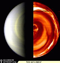 Vrtice oscuro sobre el polo sur de Venus