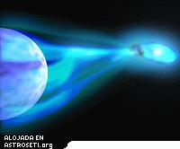 Una nube de gas caliente girando alrededor de una pequeña estrella caníbal