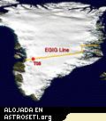 Groenlandia, mostrando la línea EGIG y el emplazamiento del T05