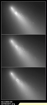 magen espectacular del proceso de fragmentación del cometa