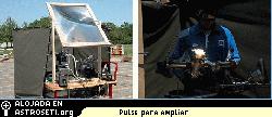 Una lente concentra la luz del sol en una cmara de vaco llena de polvo lunar simulado, produciendo oxgeno y escoria. 
[<a href=http://science.nasa.gov/headlines/y2006/images/moonrocks/oxyrocker.jpg target=_blank>Ampliar imagen</a>]
