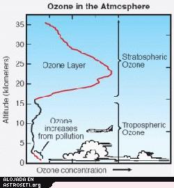 La capa de ozono est situada a 15 Km. por encima de la superficie de la Tierra. 
[<a href=http://science.nasa.gov/headlines/y2006/images/ozone/20questions.pdf target=_blank>Ms informacin</a>]
