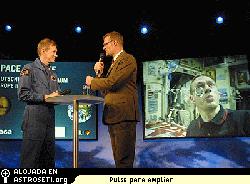 El astronauta de la ESA, F. de Winne
La presentacin escnica organizada con el astronauta de la ESA, F.de Winne el 17 de Mayo en ILA, Berln.
Crditos: ESA-M.Pedoussaut
