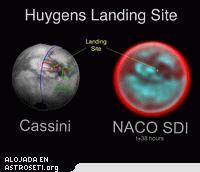 Imágenes en infrarrojo del lugar de aterrizaje de la Huygens
