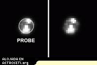 La sonda Huygens de la Agencia Espacial Europea aparece brillando mientras se separa de la Cassini en esta ampliación de una imagen tomada el 26 de Diciembre de 2004