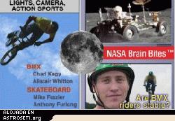 <a href=http://brainbites.nasa.gov/ target=_blank>Dé clic</a> para ver videos divertidos sobre el viaje espacial y los deportes lunares.