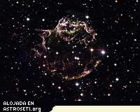 Vista desde el Hubble de la explosin de la supernova Casiopea. (Para ver  <a href="http://www.esa.int/esaCP/SEMSC06LARE_index_1.html" target=_blank> las imgenes del artculo en alta definicin</a>)	