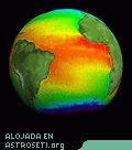 Temperatura de la superficie del mar sobre el Atlántico
