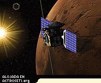 Mars Express entrando en la zona de eclipse