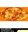 Simulación de fondo de rayos cósmicos, tal y como los vería Planck