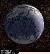 Concepción artística de un planeta 3,2 veces más masivo que la Tierra. Esta imagen es parte de un gráfico que muestra el numero de planetas potencialmente habitables que la Misión de Interferometría Espacial de PlanetQuest podría tener la sensibilidad de encontrar. Hacer clic en el enlace inferior para un gráfico entero. Créditos de imagen: NASA/JPL