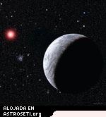 La representación del artista muestra una bola de hielo rocosa varias veces más pesada que La Tierra orbitando a una estrella enana roja. Los astrónomos creen que algunas “super-Tierras” se formaron en una “tormenta de nieve” cósmica, reuniendo grandes cantidades de hielo del disco protoplanetario en el que se formaron.
Créditos: David A. Aguilar (CfA)