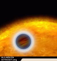El telescopio espacial Hubble ha permitido a los astrnomos estudiar la estratificacin atmosfrica en un planeta gigante lejos de nuestro Sistema Solar.
Crdito: NASA, ESA y G. Bacon (STScl)