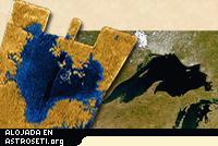 <p>Comparacin entre un lago de Titn y el Lago Superior (entre EE.UU. y Canad, 82 000 km<sup>2</sup>).</p>