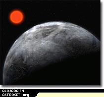Recreación artística del planeta de cinco masas terrestres que orbita la estrella enana roja Gliese 581. (Imagen de ESO)