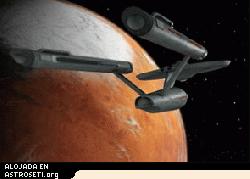Ciencia Ficción – La Enterprise orbitando el planeta Vulcano (imágenes de Star Trek cortesía de STARTREK.COM, Copyright 2007 CBS Studios Inc.)