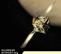 Interpretación artística de la Venus Express en Venus.
Crédito: ESA