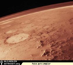 El desierto de Marte est cubierto por una atmsfera delgada que est compuesta principalmente de dixido de carbono.
Crdito: JPL/NASA
