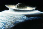 Concepto artstico de un asteroide impactando con la Tierra. Crdito: NASA