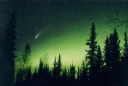 Auroras boreales terrestres. Jpiter, Saturno, Urano y Neptuno son cuatro planetas de nuestro sistema solar que experimentan auroras polares visibles.
<i>Crdito por la imagen: Michigan Tech </i>
