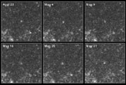 Las estrella variables Cefeidas (como esta en la Galaxia M100)
varían su brillo a lo largo del tiempo.
Crédito de la imagen: Weber State University/Bradley W. Carro