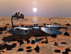 La nave Mars Beagle 2.
Colin Pillinger: Creo que hubo muchos fracasos de misiones diseñadas para ir a Marte. Y no necesariamente sabemos qué experimentos estaban en algunas de esas misiones rusas. Pero todas debían bajar antes de poder hacer esos experimentos.
Creo que lo que realmente nos conduce de nuevo a desear ver si hay vida en Marte es algo que la nave Vikingo hizo que nadie planeó ni anticipó. Era que podía demostrar que tenemos meteoritos marcianos en la Tierra y los meteoritos marcianos nos conducen claramente a creer que las condiciones en Marte son más apropiadas para la vida que lo que nos hizo creer <a href=http://www.astrobio.net/news/modules.php?op=modload&name=News&file=article&sid=503 target=_blank>Vikingo</a>. No fue que Vikingo no encontró vida, sino que pensaron que las condiciones eran tan horrorosas y escabrosas que nadie anticipó que pudiera existir vida allí.
El descubrimiendo de agua en los meteoritos marcianos se hizo justo después de <a href=http://www.astrobio.net/news/modules.php?op=modload&name=News&file=article&sid=503 target=_blank>Vikingo</a>. Desde luego, no sabíamos entonces que eran meteoritos marcianos. Pero encontramos evidencia de agua goteando a través de meteoritos marcianos, encontramos carbonatos en meteoritos marcianos que eran definitivamente indígenas. Y encontramos material orgánico.
Creo que el material orgánico se encuentra en una cantidad que solo puede explicar la contaminación. Sin embargo, no puedo probarlo. Y si no puedo probar algo, simplemente digo, bueno, ¿qué vamos a hacer después? Encontrar otro experimento.
<i>Crédito: ESA</i>