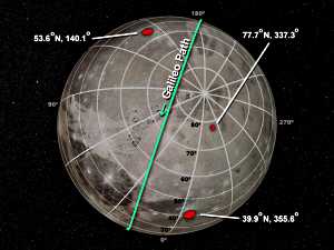 Imagen de alta resolución de la superficie de Ganímedes
Crédito: NASA/Galileo