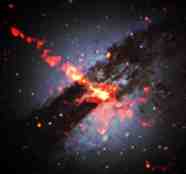 Chorro de rayos X desde el centro de Centauro A, la galaxia activa más cercana a la Tierra, a 10 millones de años luz. El misterio de por qué toda la materia no puede escapar del centro de esta galaxia elíptica gigante (si está presente un agujero negro), pero sin embargo es proyectado un fino chorro, es desconcertante.
Crédito: NASA Chandra/NOAA/NSF