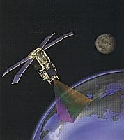 La nave SeaStar, desarrollada por OSC, transporta el instrumento SeaWiFS.
Crédito: NASA