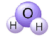 Imagen de una molécula de agua, 2 átomos de hidrógeno y uno de oxígeno.
Crédito: FTC
