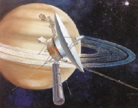 En 1980, Voyager 1 visit Saturnosu ltima parada antes de salir del sistema solar. Crdito de la imagen: DOE. 