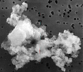 ¿Qué apariencia tiene un trozo de polvo espacial? Esta imagen muestra una de solo 10 micras de diámetro. Fue recogido por un avión U2 en la estratosfera.