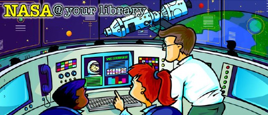 La exposición interactiva utiliza la diversión, y actividades ilustradas para presentar temas sobre la investigación del espacio de una forma participativa. Imagen por cortesía de la <A HREF=https://members.ala.org/nasa/introduction.html target=_blank>ALA</A>.