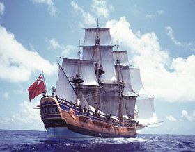 El Endeavour. Crdito: Fundacin HMB Endeavour. [<A HREF= http://www.barkendeavour.com.au/ target=_blank>Ms</A>]