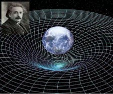 Representacin grfica de un artista del espacio-tiempo retorcido alrededor de la Tierra [<A HREF= http://science.nasa.gov/headlines/y2004/images/gpb/VIP_Lithos-2.pdf target=_blank>Ms</A>].