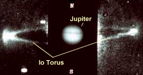 El toro de Io, fotografiado desde la Tierra. <A HREF= http://www.agu.org/sci_soc/hill.html target=_blank>[Ms]</A>