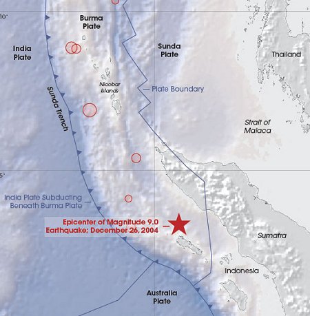 Geografa del terremoto indonesio del 26 de diciembre 
[<a href=http://earthobservatory.nasa.gov/Newsroom/NewImages/images.php3?img_id=16772 target=_blank><u>Ms informacin</u></a>] 
