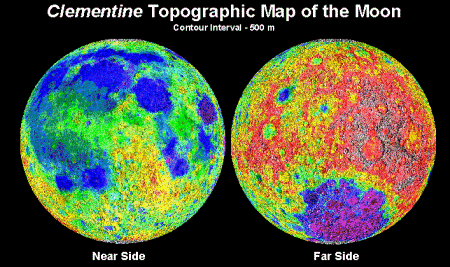 <a href= http://science.nasa.gov/headlines/y2005/images/lola/clementine_big.gif target=_blank><u>Un mapa de la superficie de la Luna</u></a> basado en el altmetro lser de la nave Clementine.  LOLA producir un mapa muy superior en 3-D de la Luna
[<a href= http://www.lpi.usra.edu/resources/clemen/clemen.html target=_blank><u>Ms informacin</u></a>]
