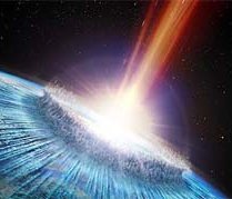 Hace miles de millones de aos cometas acuosos y asteroides impactaron en la Tierra y la Luna. 
[<a href= http://www.daviddarling.info/encyclopedia/L/late_heavy_bombardment.html target=_blank><u>Ms informacin</u></a>].
