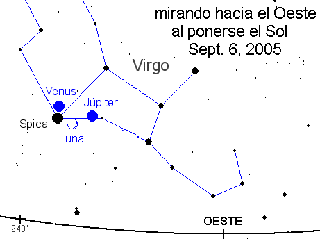 Mapa del cielo del oeste el 6 de septiembre de 2005.
Más mapas celestes: Septiembre <a href=http://science.nasa.gov/headlines/y2005/images/sunset/skymap_north_03sep05_spanish.gif target=_blank>3</a>, <a href=http://science.nasa.gov/headlines/y2005/images/sunset/skymap_north_04sep05_spanish.gif target=_blank>4</a>, <a href=http://science.nasa.gov/headlines/y2005/images/sunset/skymap_north_05sep05_spanish.gif target=_blank>5</a>, <a href=http://science.nasa.gov/headlines/y2005/images/sunset/skymap_north_06sep05_spanish.gif target=_blank>6</a>.