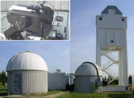 El observatorio de impactos de meteoritos lunares del Centro Marshall de Vuelos Espaciales. En la imagen, uno de los 2 telescopios de 35,56 cm usados para observar la Luna.
[<a href=http://science.nasa.gov/headlines/y2006/images/lunarleonid/alamo_big.jpg target=_blank>Ampliar imagen</a>]
