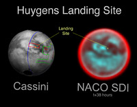 Imágenes en infrarrojo del lugar de aterrizaje de la Huygens