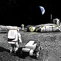 Base lunar Aurora - imagen artsitica
Crdito: ESA - AOES Medialab