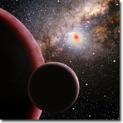 Concepcin artstica de la recin descubierta super-Tierra y una hipottica luna.
(David A. Aguilar/CfA)
<a href="http://planetquest.jpl.nasa.gov/news/planetMarch_image.html">Ampliar Imagen</a>
Perfiles de los planetas:
<li><a href="http://planetquest1.jpl.nasa.gov/atlas_espanol/atlas_profile.cfm?Planet=297">OGLE-05-169L b</a></li><li><a href="http://planetquest1.jpl.nasa.gov/atlas_espanol/atlas_profile.cfm?Planet=295">HD 187085 b</a></li><li><a href="http://planetquest1.jpl.nasa.gov/atlas_espanol/atlas_profile.cfm?Planet=296">HD 20782 b</a></li><li><a href="http://planetquest1.jpl.nasa.gov/atlas_espanol/atlas_profile.cfm?Planet=294">HD 73526 c</a></li>
