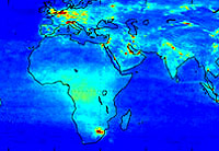 Mapa de la contaminacin global del aire realizado por SCIAMACHY de Envisat.