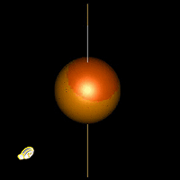 Animacin de una estrella de neutrones rotando y tambalendose
