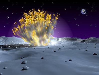 Los impactos de meteoritos: una de las cuatro causas de terremotos lunares. (Crditos: NASA)